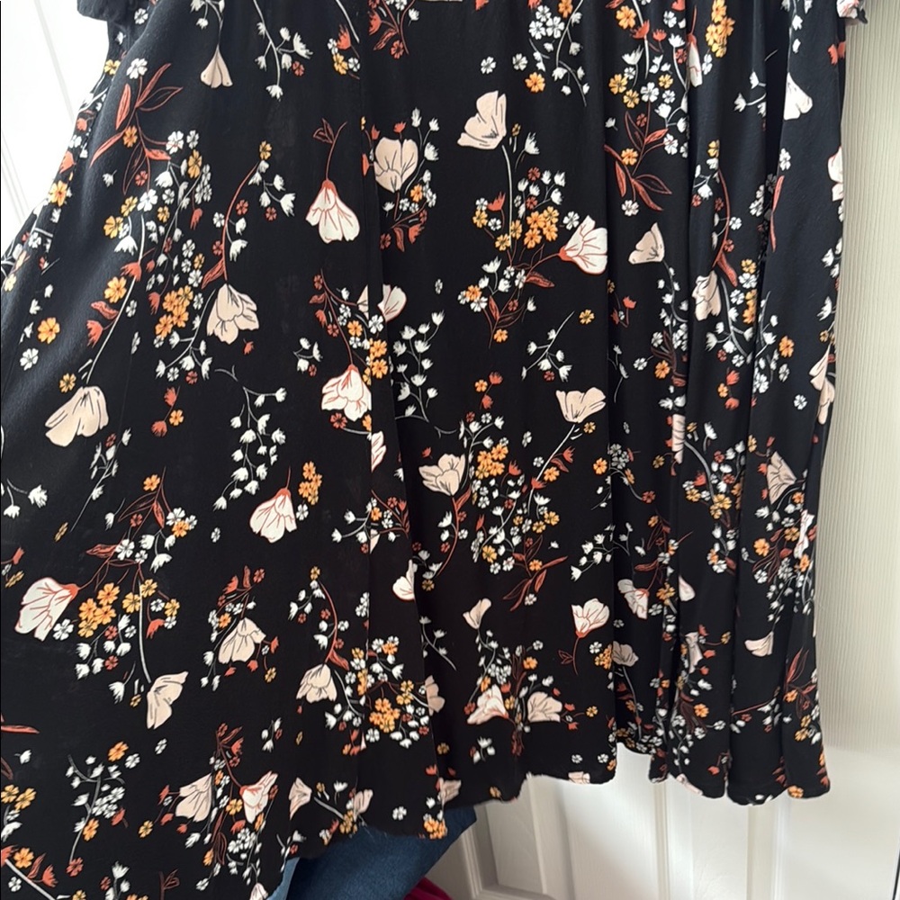 Torrid Black and Pink Floral Midi Dress - Picture 8 of 9